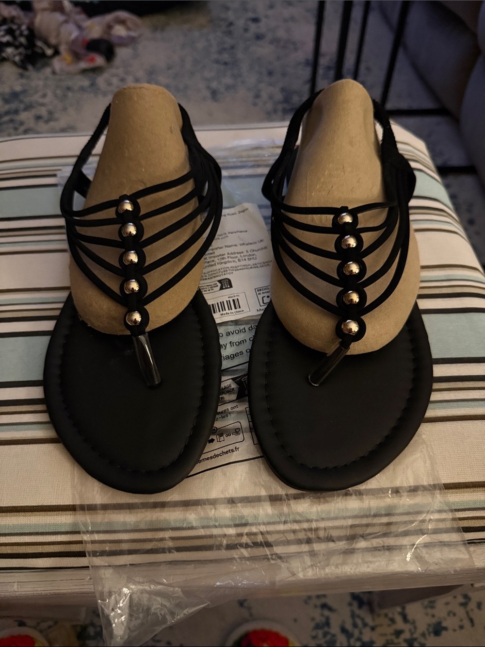 Target Black Strappy Beaded Women's Sandals